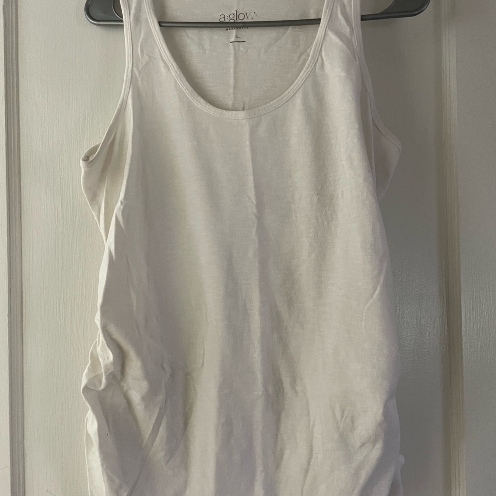 A•GLOW White Maternity Tank Top